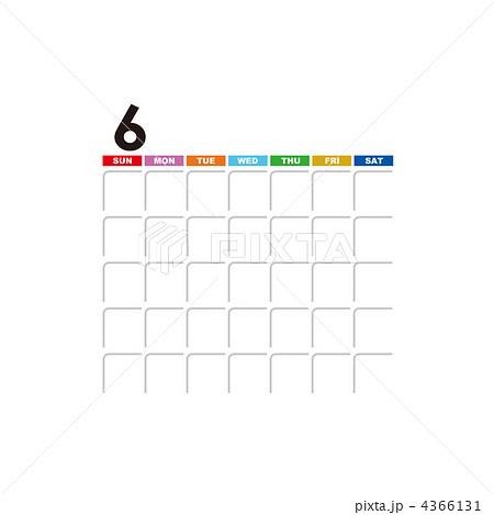 月別空白カレンダー ６月 のイラスト素材のイラスト素材 4366131