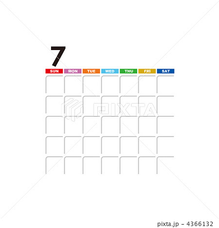 月別空白カレンダー ７月 のイラスト素材のイラスト素材