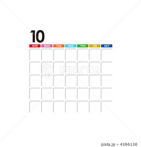 月別空白カレンダー １０月 のイラスト素材のイラスト素材
