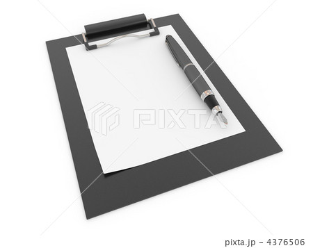 Pen on clipboard. Empty sheet of paper 4376506