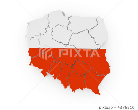 Map of Poland in polish flag colors 4376510
