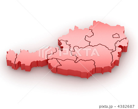 Three-dimensional map of Austria. 3d Three-dimensional map of Austria. 3d 4382687