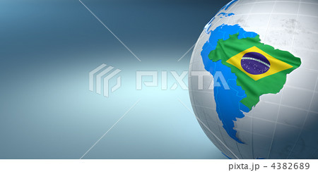 Map of the Brazil on Earth in the national colors 4382689