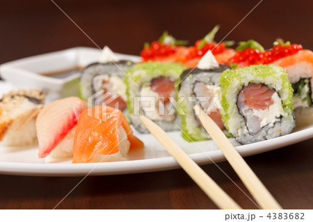 sushi on the plate sushi on the plate 4383682