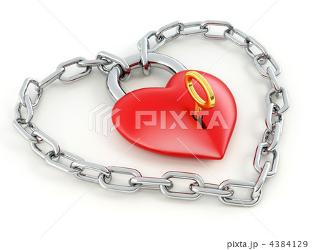 Chain with lock as heart Chain with lock as heart 4384129