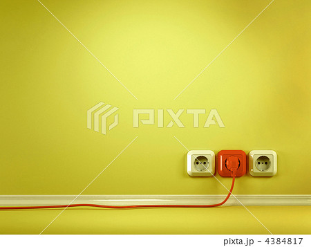 Plugs and Socket. Three-dimensional abstract background 4384817