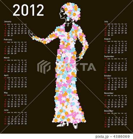 2012 calendar with woman spring 4386069