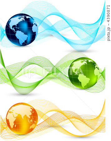 Set of banners with globes 4390871