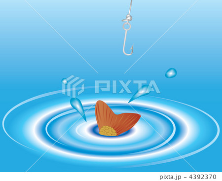 Fish and rod, element for design, vector 4392370