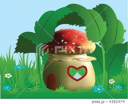 Fairy-tale cottage in a forest glade. Fairy-tale cottage in a forest glade. 4392474
