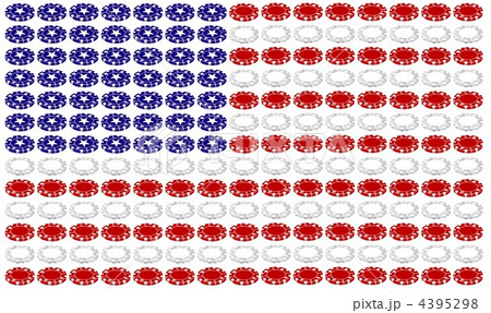 アメリカ国旗 カジノ チップのイラスト素材