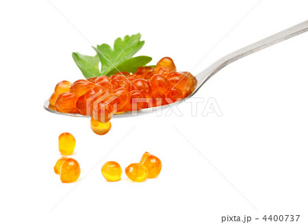 Red caviar with parsley closeup 4400737