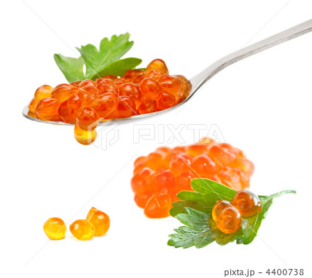 Red caviar with parsley closeup Red caviar with parsley closeup 4400738