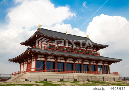 左京側から撮影／アップ／青空／平城京・大極殿 4403955