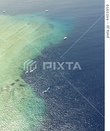 パラオ　ブルーホール　ブルーコーナー　空撮 4403959