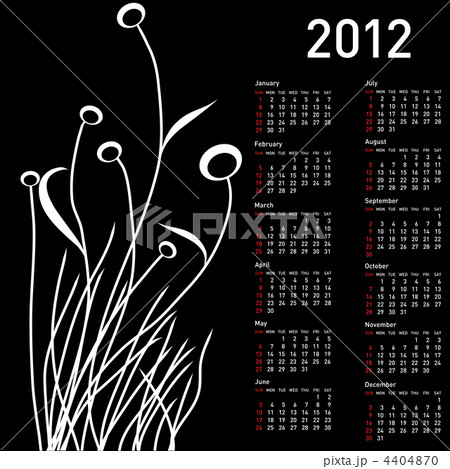 Stylish calendar with flowers for 2012. Week starts on Sunday. Stylish calendar with flowers for 2012. Week starts on Sunday. 4404870