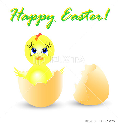 easter holiday illustration with chicken Sits in egg 4405095