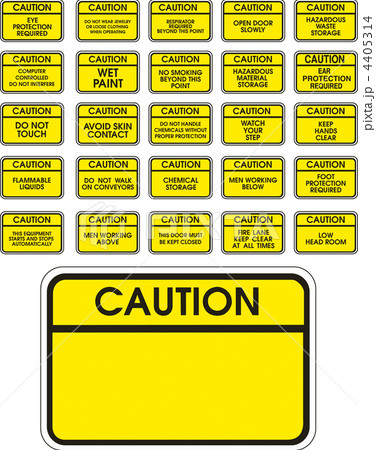 Yellow vector caution signs 4405314