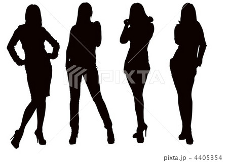 Silhouette of a young  woman 4405354