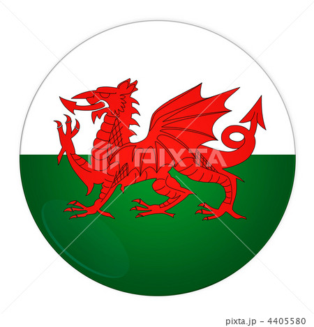 Wales button with flag 4405580
