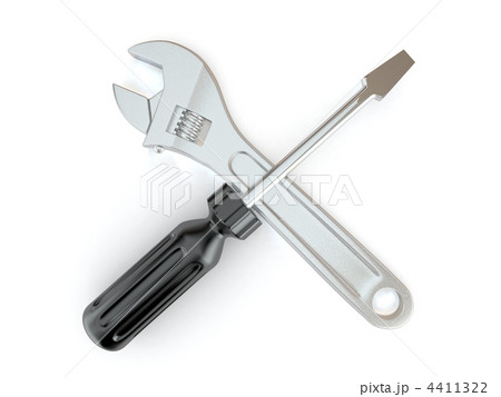 Wrench and screwdriver. Tools. 3d Wrench and screwdriver. Tools. 3d 4411322
