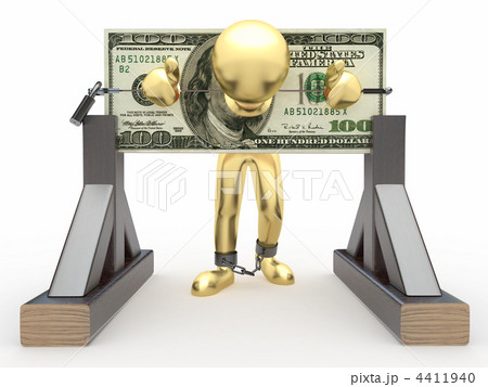 Man being held hostage by money 4411940