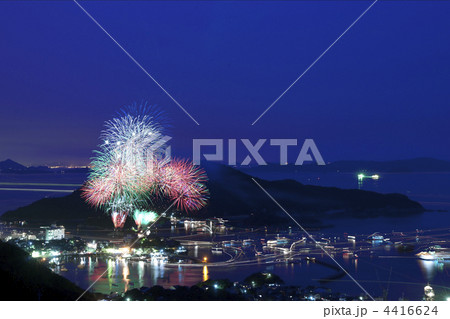 広島 福山鞆の浦弁天島花火大会の写真素材