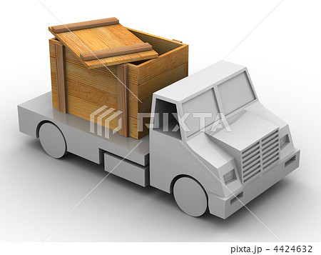 Trailer with crate 4424632