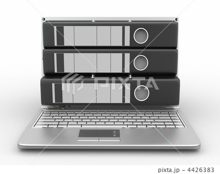 Archive. Laptop with folders instead of the screen 4426383