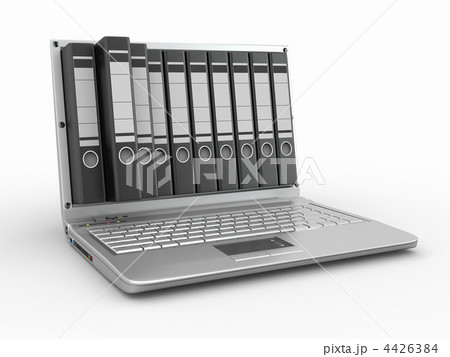 Archive. Laptop with folders instead of the screen Archive. Laptop with folders instead of the screen 4426384