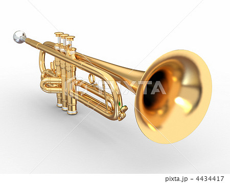 Golden trumpet. 3d Golden trumpet. 3d 4434417