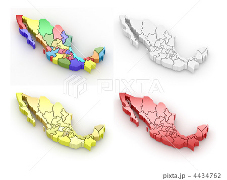 Three-dimensional map of Mexico 4434762