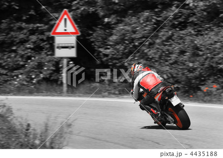 Motorcycle on the curve. 4435188