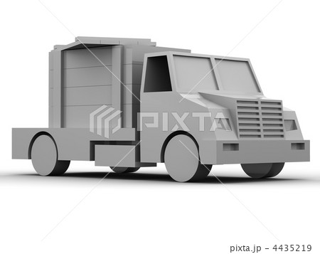 Trailer with crate. 3d 4435219