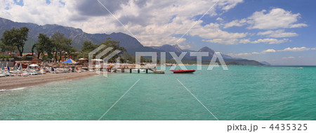 Panoramic view on Kemer beach. Panoramic view on Kemer beach. 4435325