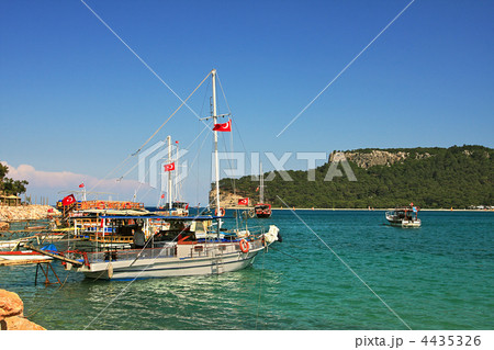 Bay with yachts on Mediterranean Sea inTurkey. 4435326