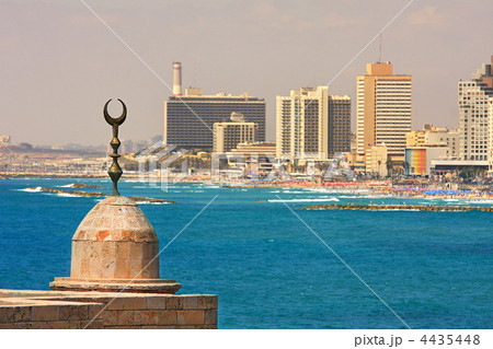 Tel Aviv coastline view. 4435448