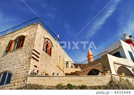Stone house under the blue sky. 4435449