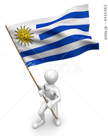 Men with flag. Uruguay 4435463