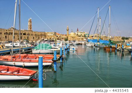 Old harbor in Acre, Israel. 4435545