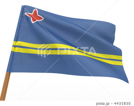 flag fluttering in the wind. Aruba 4435830