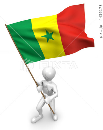 Men with flag. Senegal 4436178