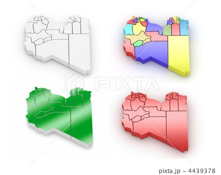 Three-dimensional map of Libya on white isolated background Three-dimensional map of Libya on white isolated background 4439378