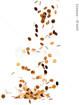 coins falling on white background 4440832