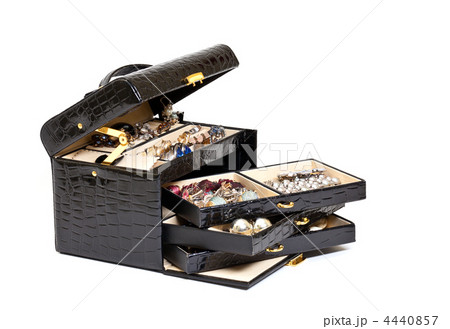 Black leather box for cosmetic or jewelery Black leather box for cosmetic or jewelery 4440857
