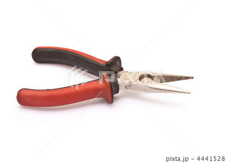 A new pair of needle-nose pliers on a white background. A new pair of needle-nose pliers on a white background. 4441528