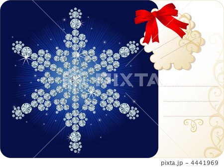 Diamond snowflake / Christmas background with tag and copy space Diamond snowflake / Christmas background with tag and copy space 4441969