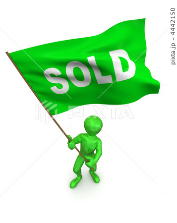 Men with flag sold Men with flag sold 4442150