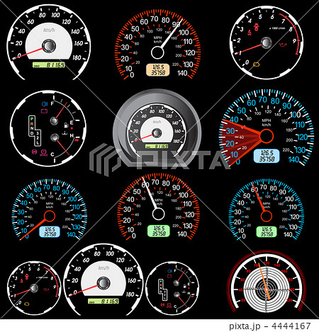 Set of car speedometers for racing design. Set of car speedometers for racing design. 4444167