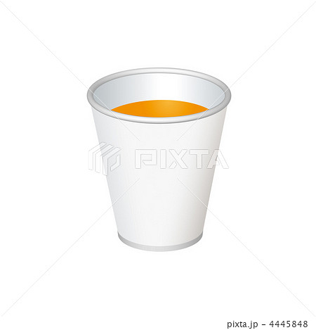 紙コップ入りオレンジジュースのイラストのイラスト素材
